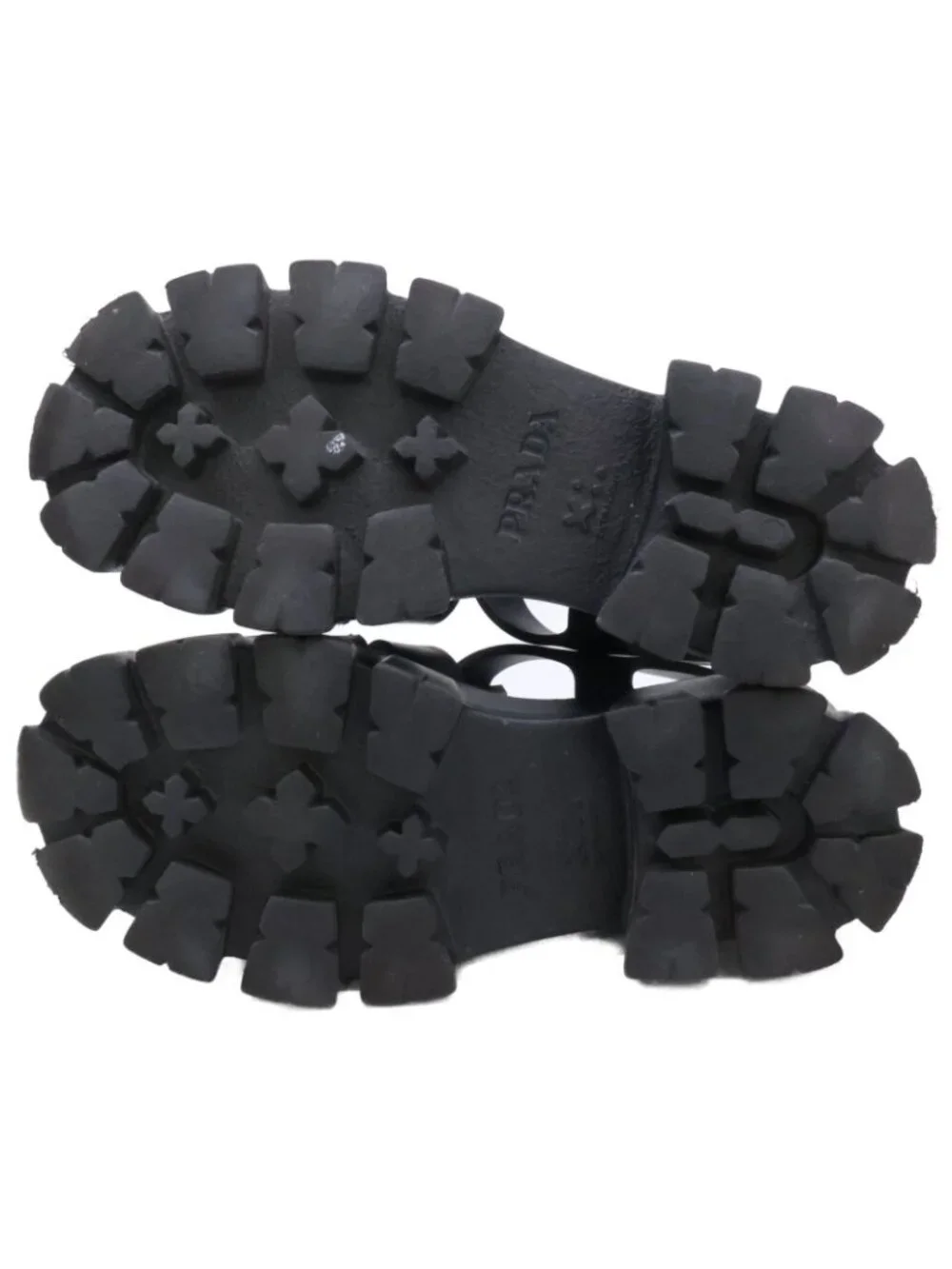 Prada Monolith Rubber Triangle Plate Sandals